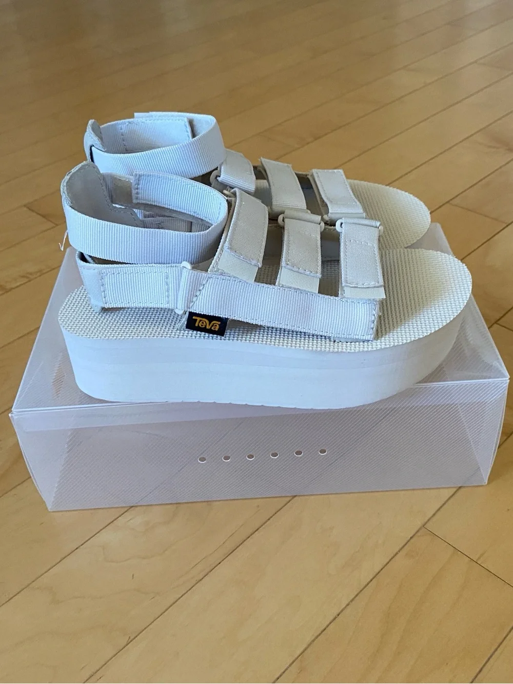 Teva Mevia Gladiator Platform/Flatform Sport Sandals Adjustable Straps Birch